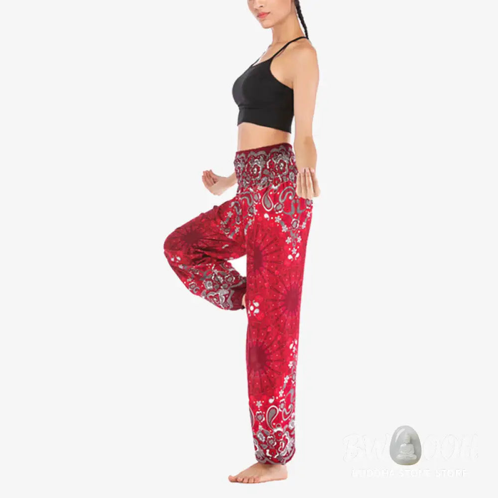 BWOOOH mandala print harem pants - Geometric Mandala Pattern Loose Harem Tr
