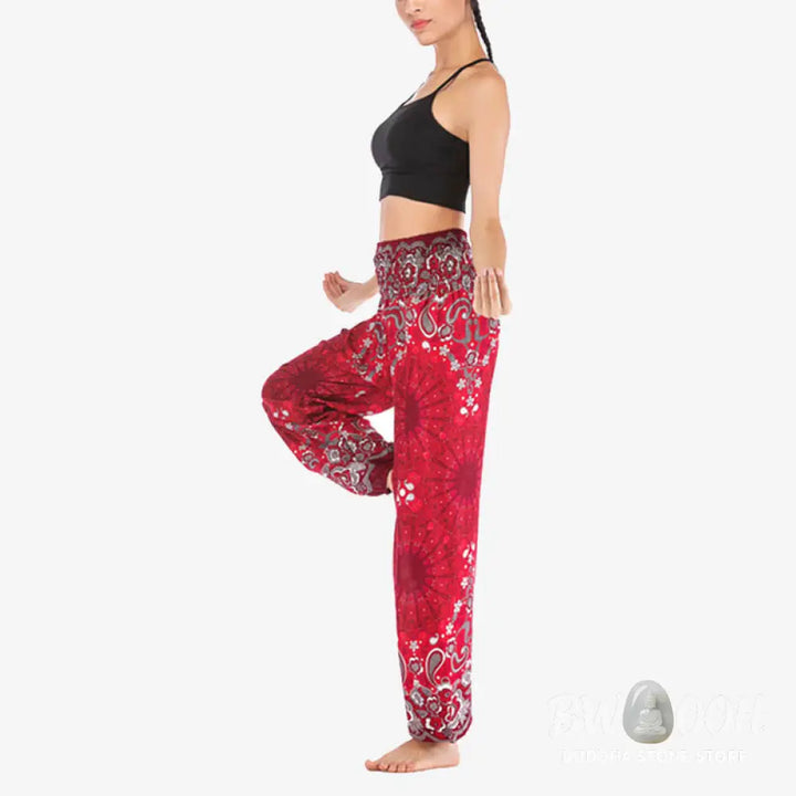 BWOOOH mandala print harem pants - Geometric Mandala Pattern Loose Harem Tr