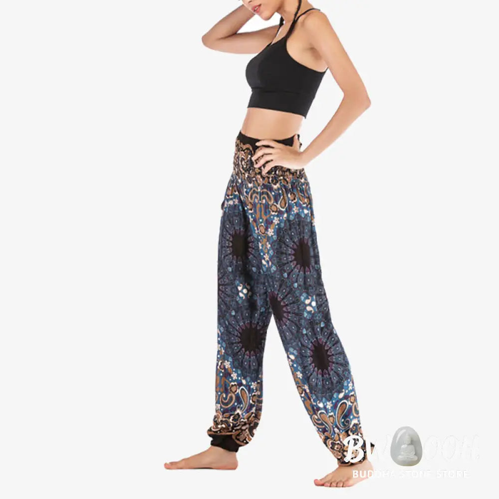 BWOOOH mandala print harem pants - Geometric Mandala Pattern Loose Harem Tr