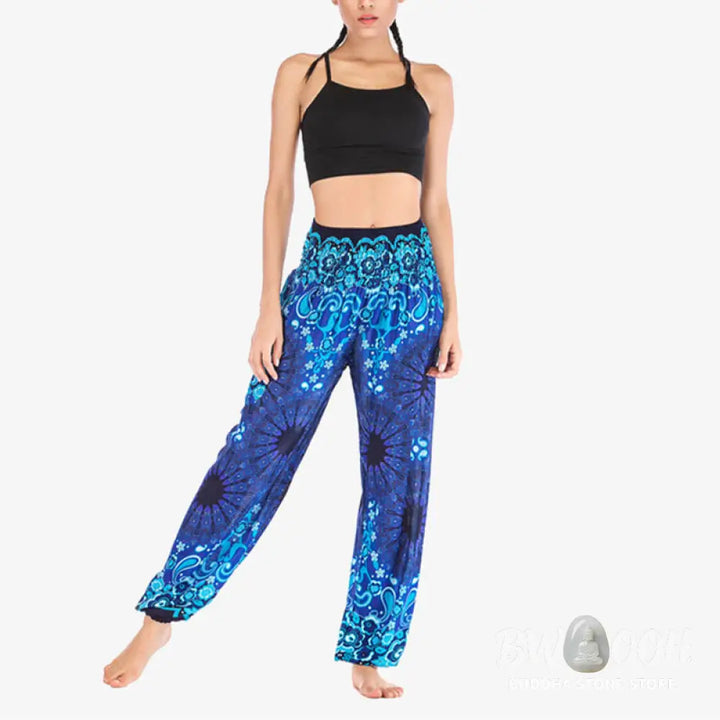 BWOOOH mandala print harem pants - Geometric Mandala Pattern Loose Harem Tr