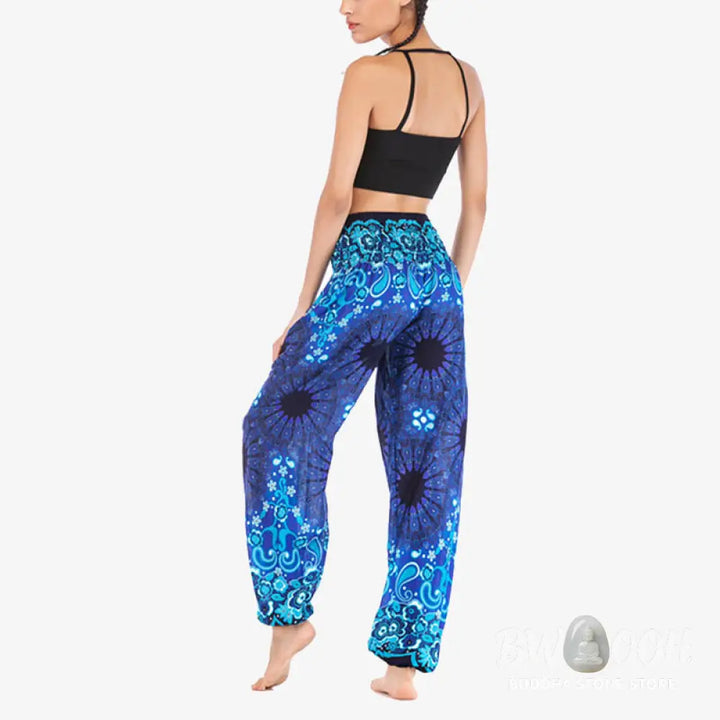 BWOOOH mandala print harem pants - Geometric Mandala Pattern Loose Harem Tr