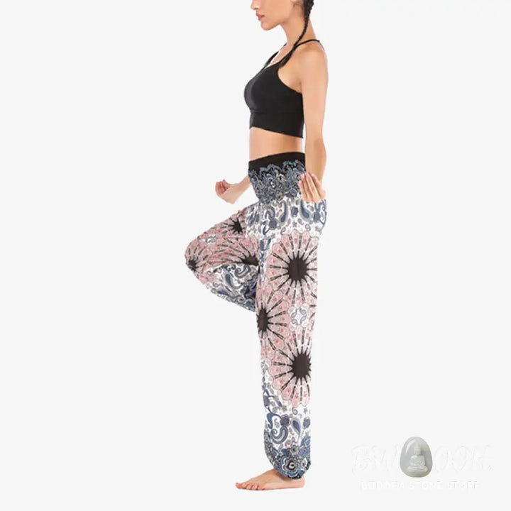 BWOOOH mandala print harem pants - Geometric Mandala Pattern Loose Harem Tr