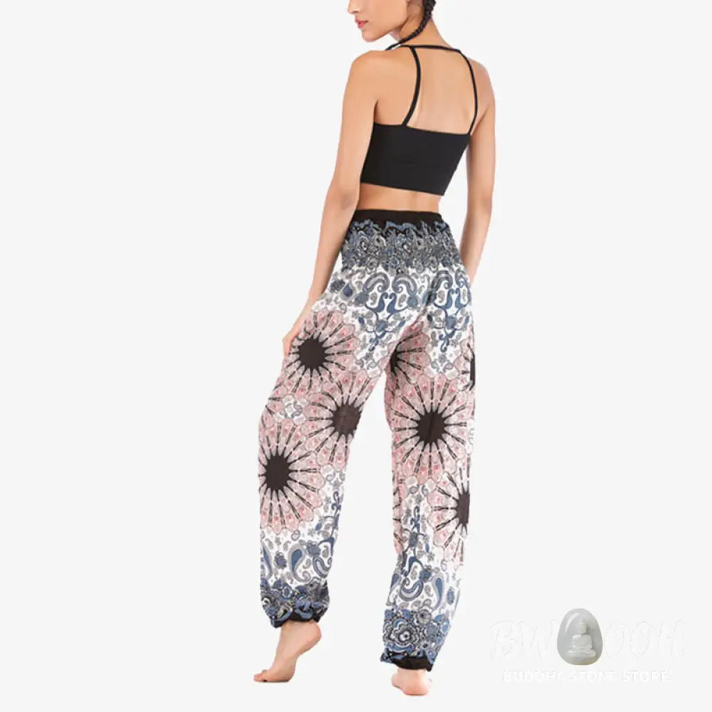 BWOOOH mandala print harem pants - Geometric Mandala Pattern Loose Harem Tr