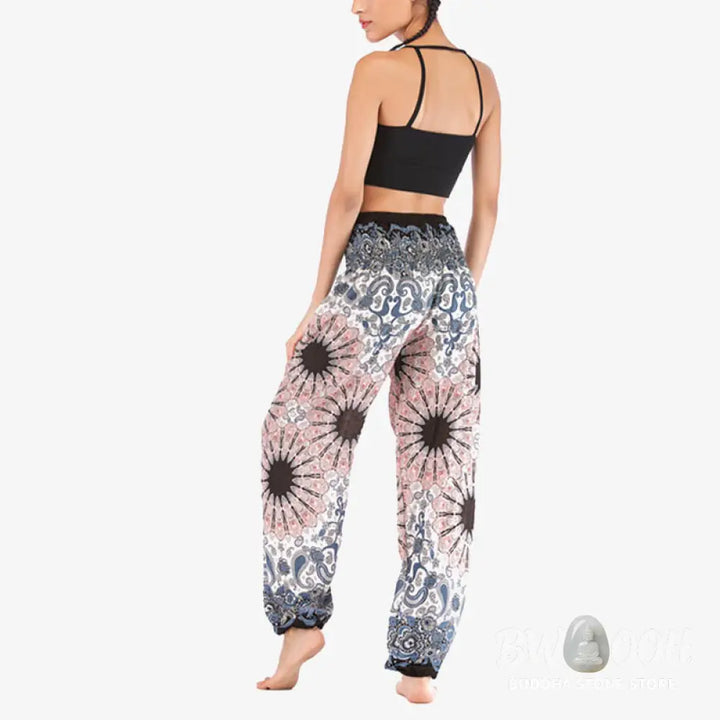 BWOOOH mandala print harem pants - Geometric Mandala Pattern Loose Harem Tr