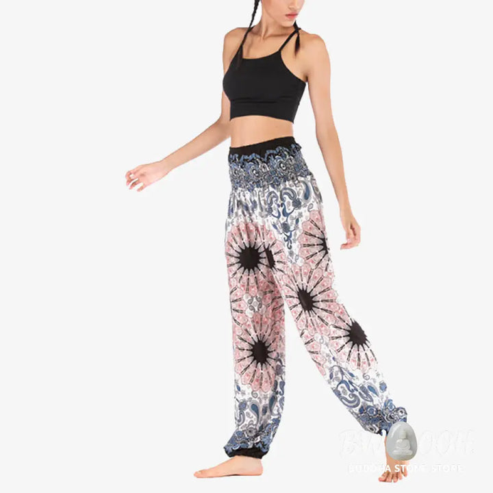 BWOOOH mandala print harem pants - Geometric Mandala Pattern Loose Harem Tr