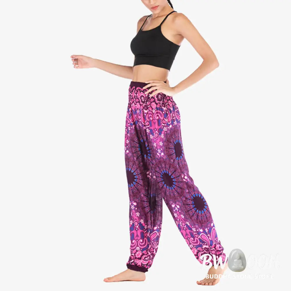 BWOOOH mandala print harem pants - Geometric Mandala Pattern Loose Harem Tr