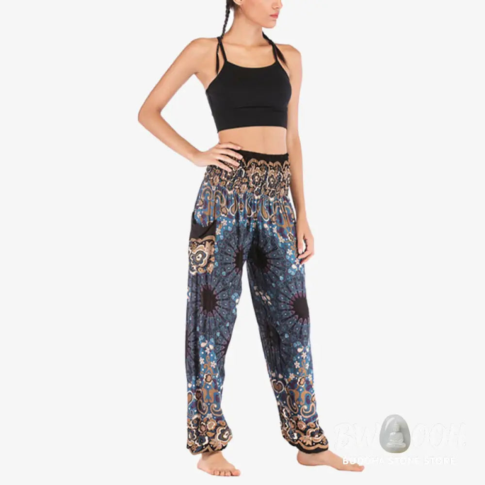 BWOOOH mandala print harem pants - Geometric Mandala Pattern Loose Harem Tr