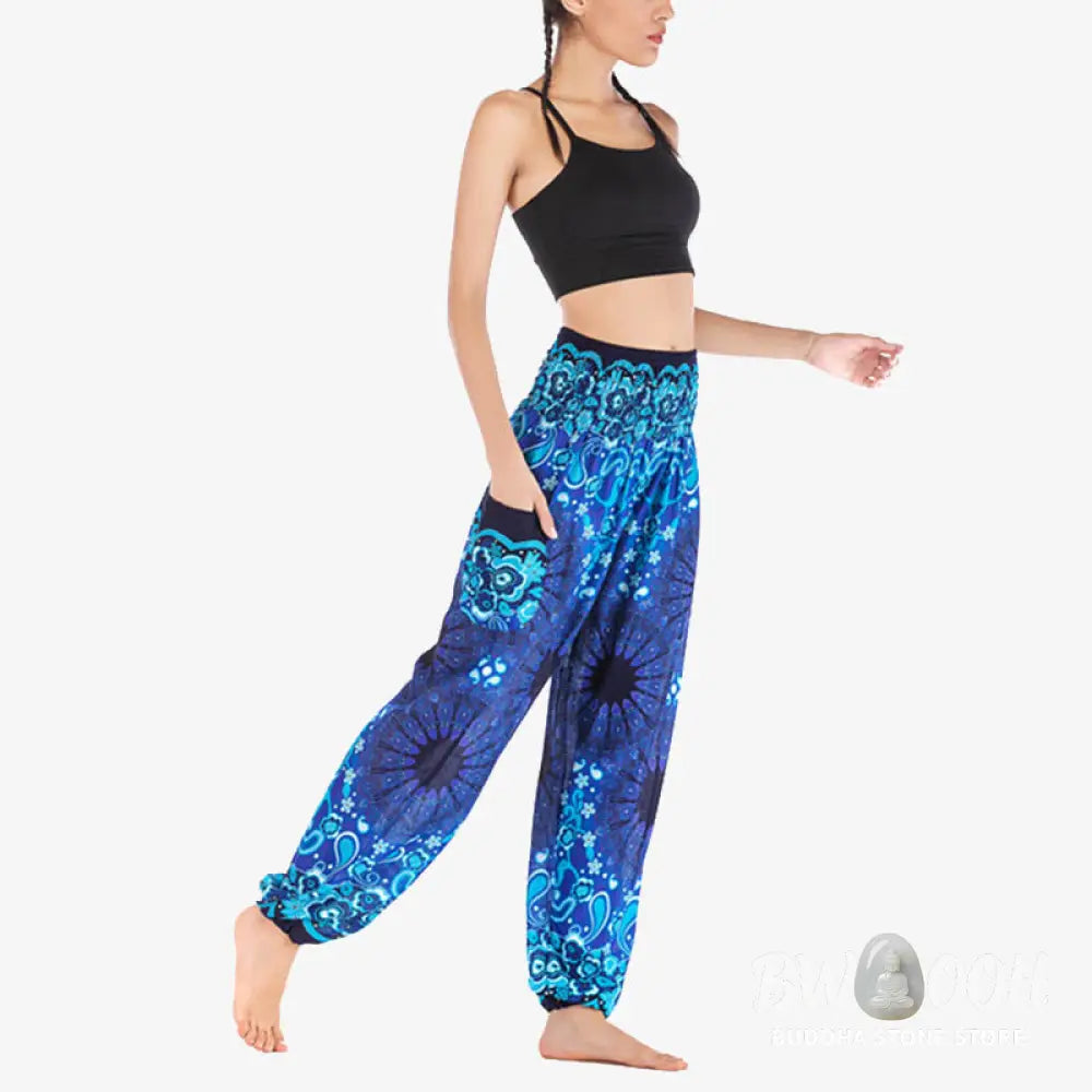 BWOOOH mandala print harem pants - Geometric Mandala Pattern Loose Harem Tr