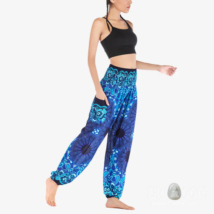 BWOOOH mandala print harem pants - Geometric Mandala Pattern Loose Harem Tr