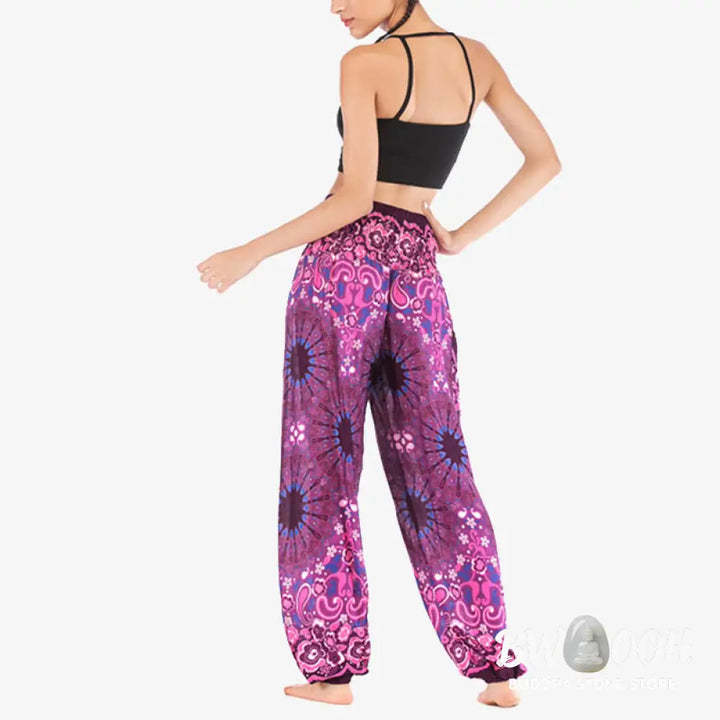 BWOOOH mandala print harem pants - Geometric Mandala Pattern Loose Harem Tr