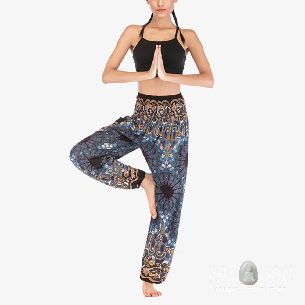 BWOOOH mandala print harem pants - Geometric Mandala Pattern Loose Harem Tr