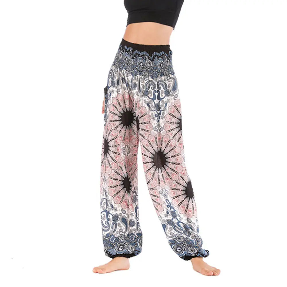 BWOOOH mandala print harem pants - Geometric Mandala Pattern Loose Harem Tr