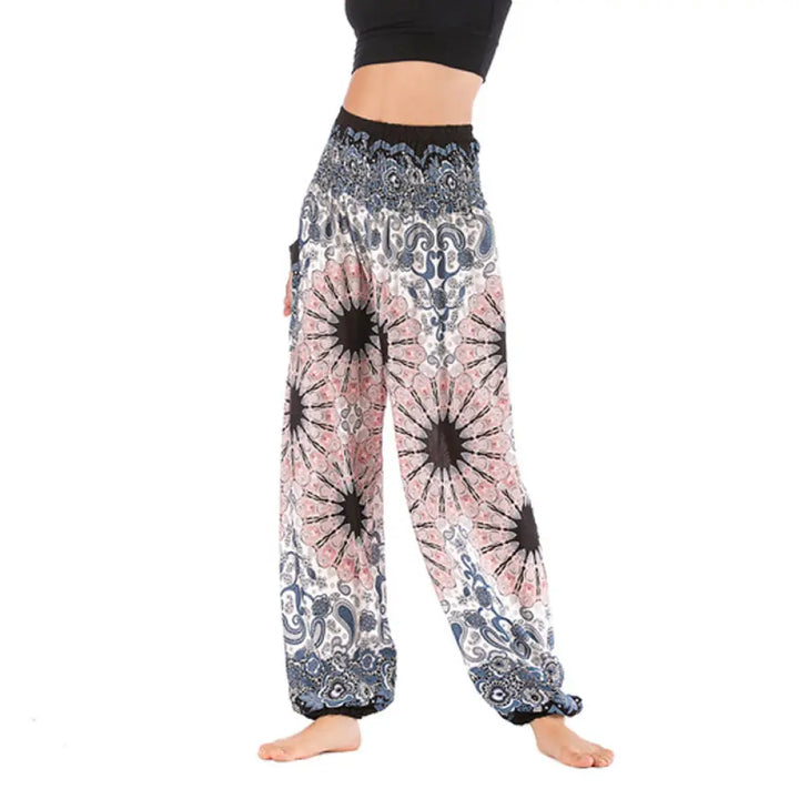 BWOOOH mandala print harem pants - Geometric Mandala Pattern Loose Harem Tr