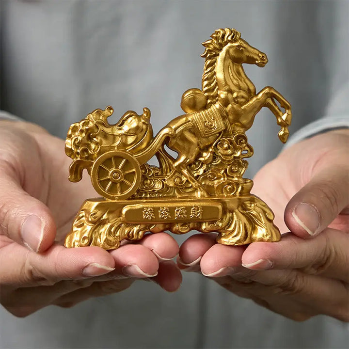 BWOOOH handcrafted Buddha statue - "Get Rich Now" Year of the Horse Ca