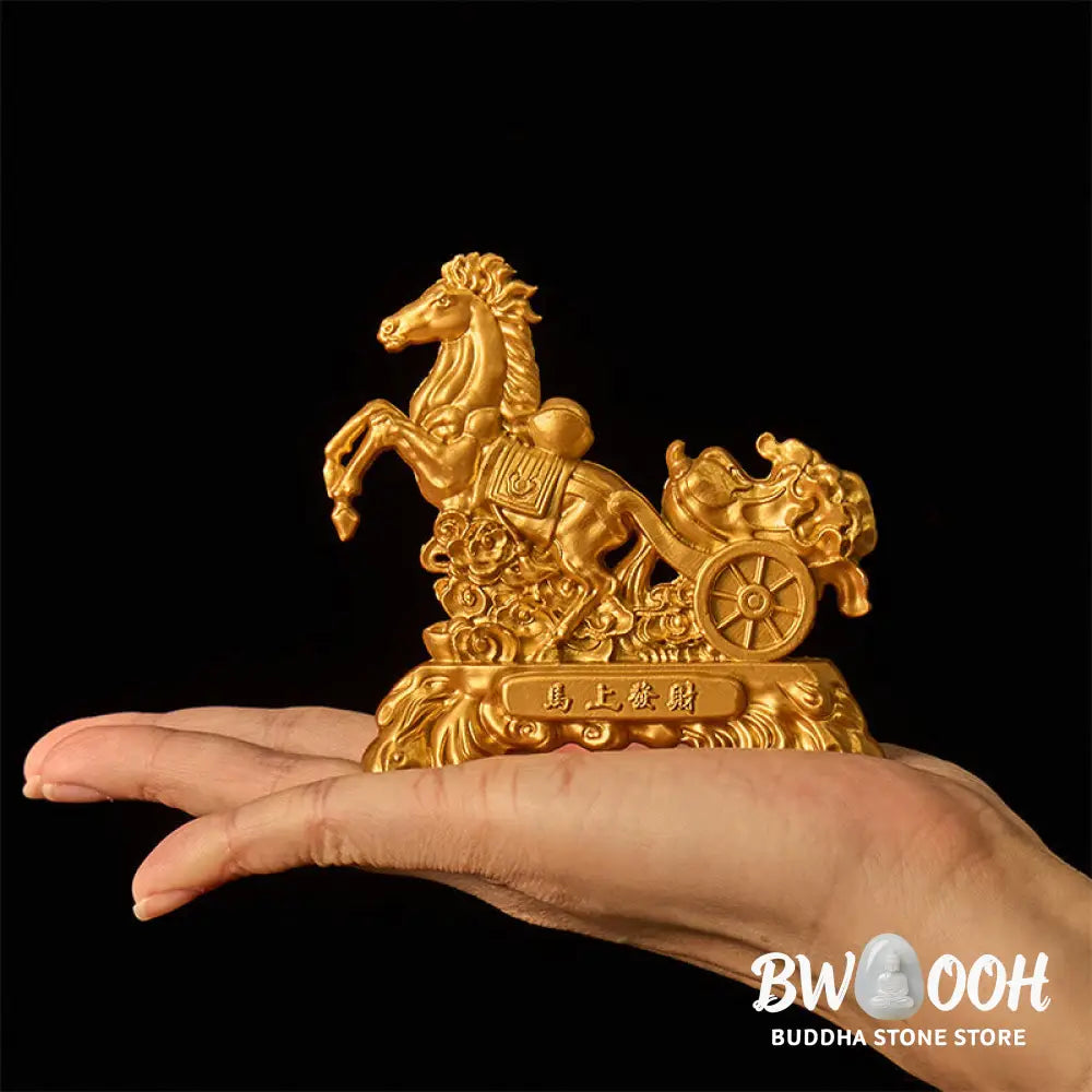 Buddha Stones 'Get Rich Now' Year of the Horse Cabbage Ingot Home Decoration - Horse Cabbage 8.5*8 cm - Decorations