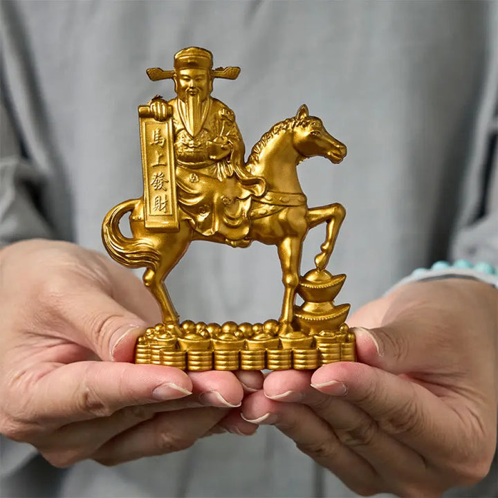 BWOOOH handcrafted Buddha statue - "Get Rich Now" Year of the Horse Go