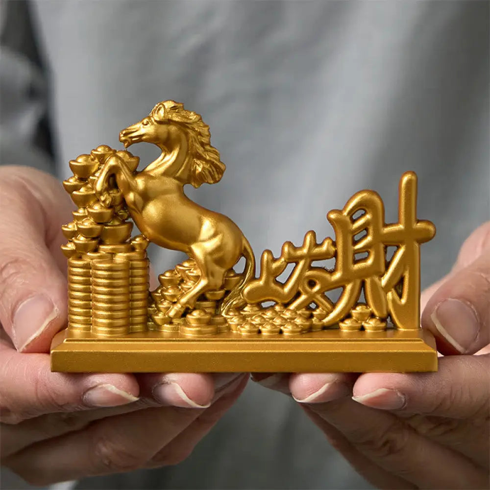 BWOOOH handcrafted Buddha statue - "Get Rich Now" Year of the Horse In