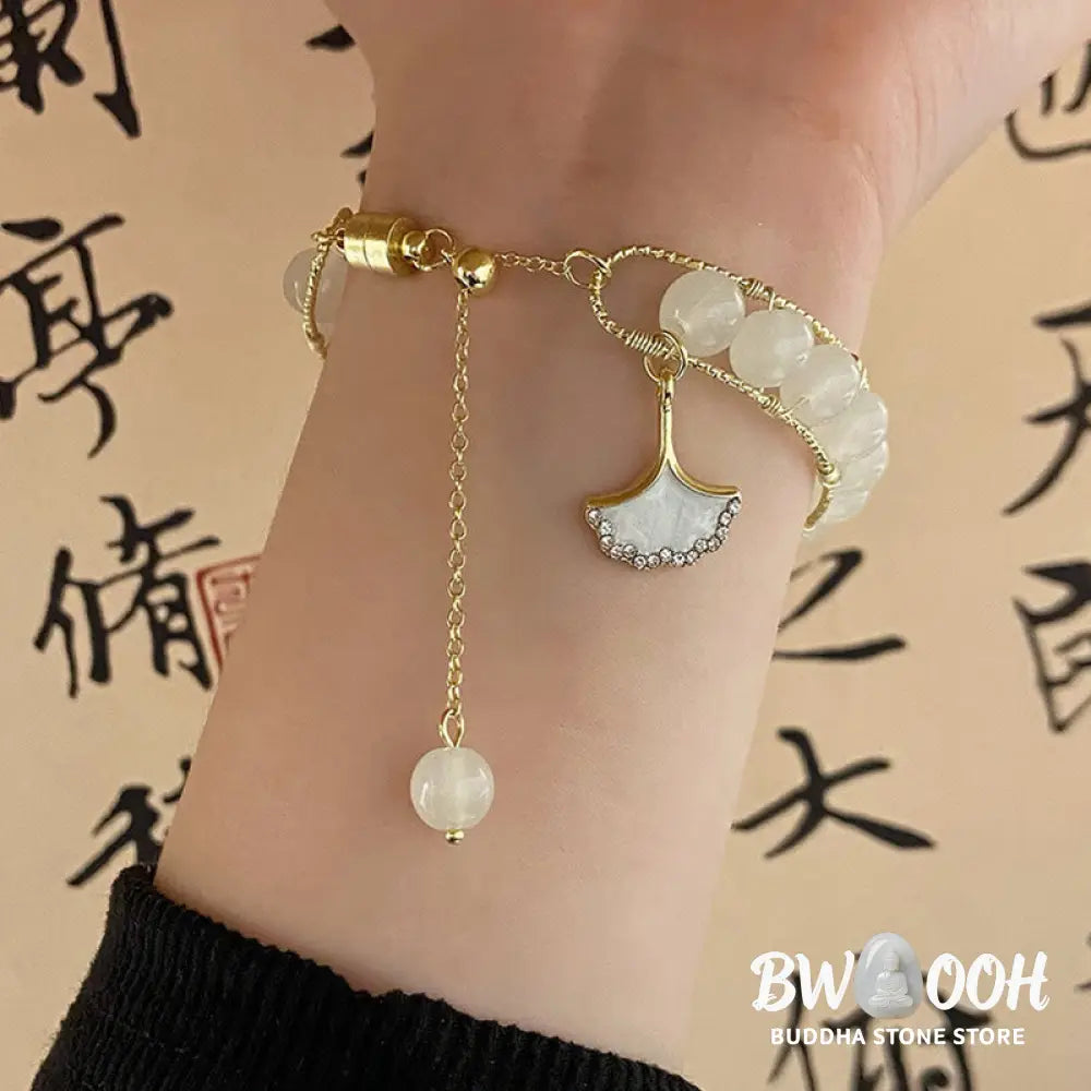 Buddha Stones Ginkgo Leaf Jade Bead Luck Bracelet - BWOOOH - Jade(Prosperity♥Abundance) - Bracelet