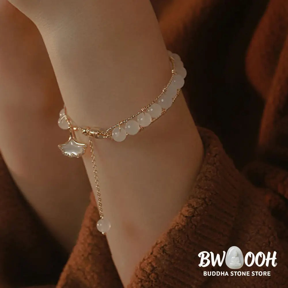 Buddha Stones Ginkgo Leaf Jade Bead Luck Bracelet - BWOOOH - Jade(Prosperity♥Abundance) - Bracelet