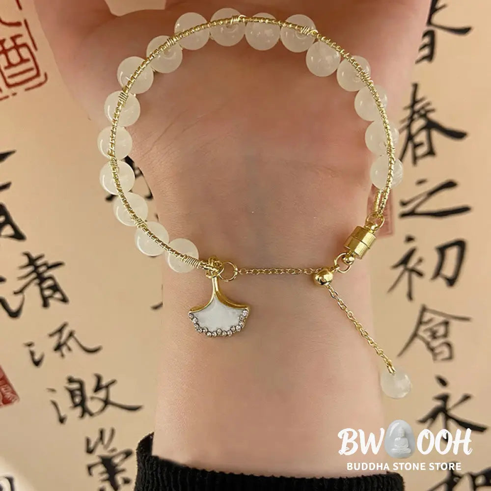 Buddha Stones Ginkgo Leaf Jade Bead Luck Bracelet - BWOOOH - Jade(Prosperity♥Abundance) - Bracelet