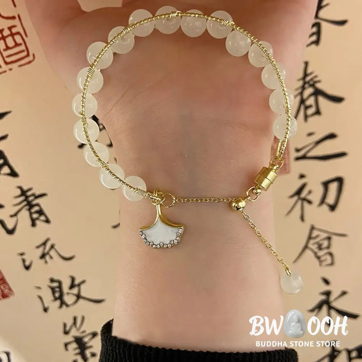 Buddha Stones Ginkgo Leaf Jade Bead Luck Bracelet - BWOOOH - Jade(Prosperity♥Abundance) - Bracelet