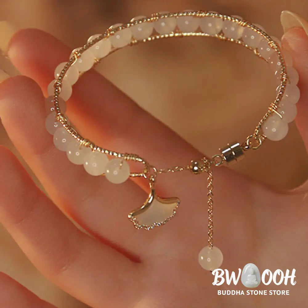 Buddha Stones Ginkgo Leaf Jade Bead Luck Bracelet - BWOOOH - Jade(Prosperity♥Abundance) - Bracelet