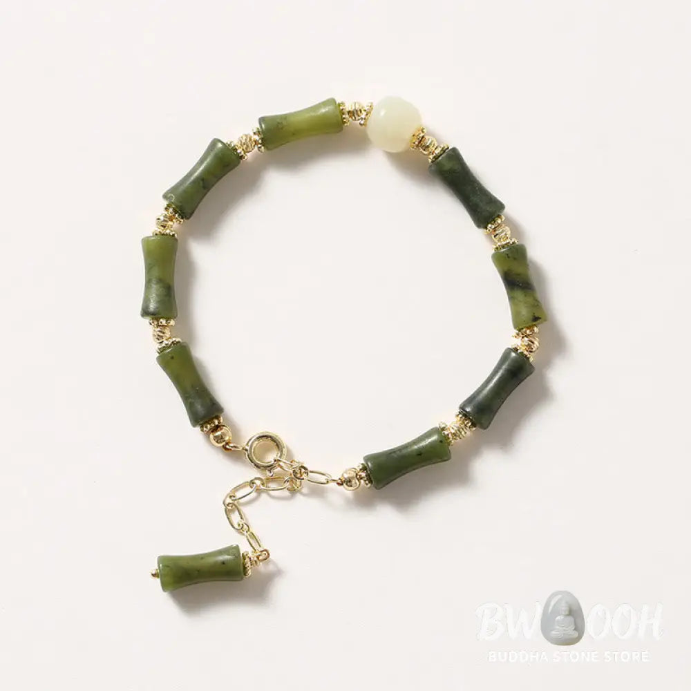 Buddha Stones Glass Bead Bamboo Luck Strength Chain Bracelet - BWOOOH - Bracelet