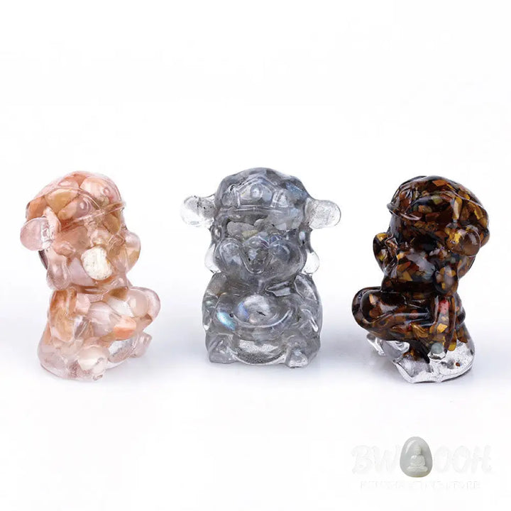 Buddha Stones God of Wealth Amethyst Crystal Resin Energy Fortune Home Decoration - Decorations