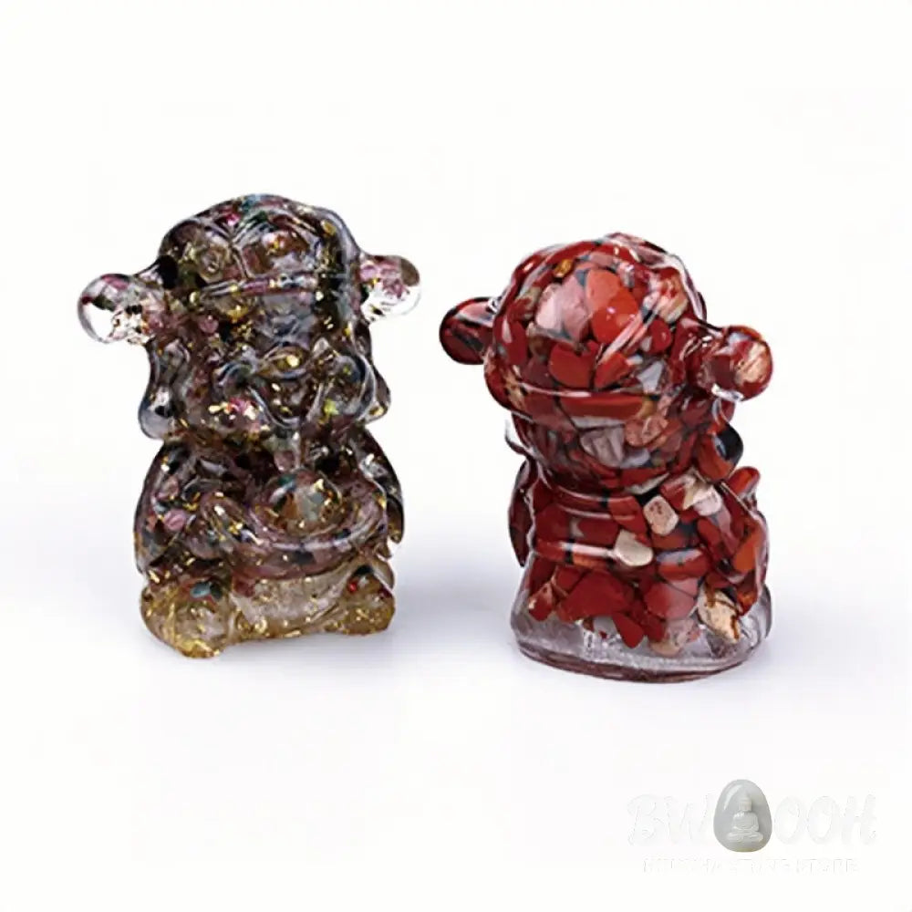 Buddha Stones God of Wealth Amethyst Crystal Resin Energy Fortune Home Decoration - Decorations