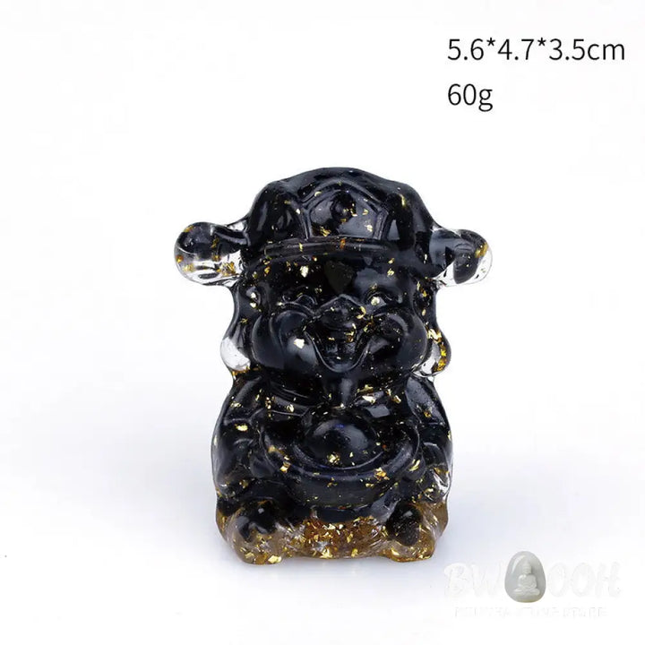 Buddha Stones God of Wealth Amethyst Crystal Resin Energy Fortune Home Decoration - Decorations