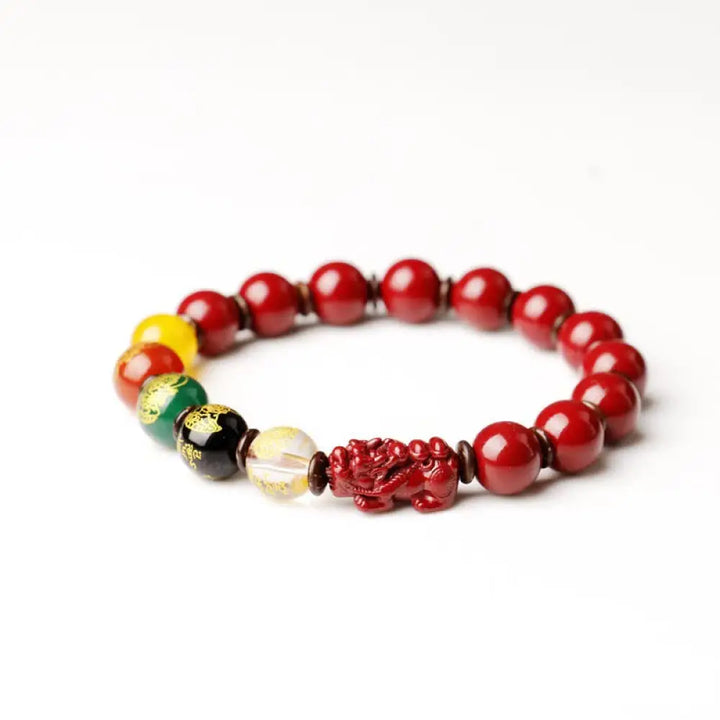 BWOOOH God Of Wealth Cinnabar PiXiu Blessing Bracelet - 10mm / Low Content Cinnabar - Bracelet