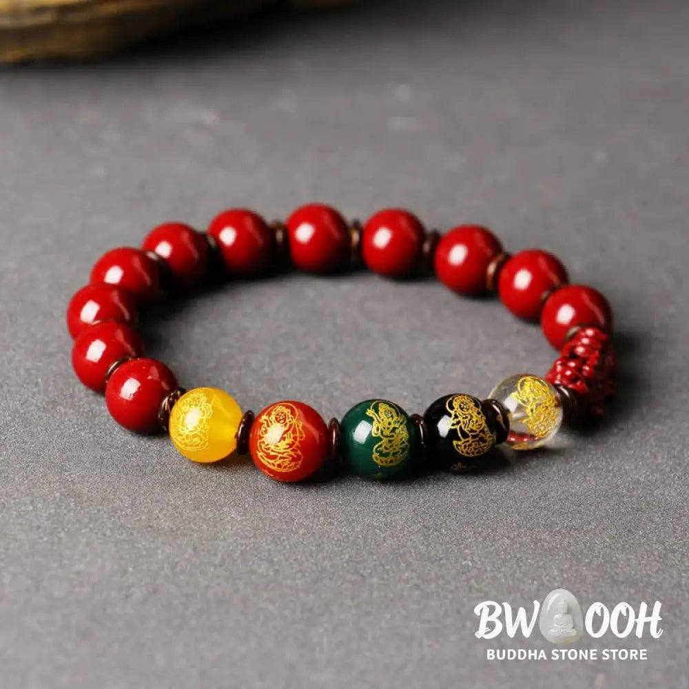 BWOOOH God Of Wealth Cinnabar PiXiu Blessing Bracelet - 10mm / Low Content Cinnabar - Bracelet