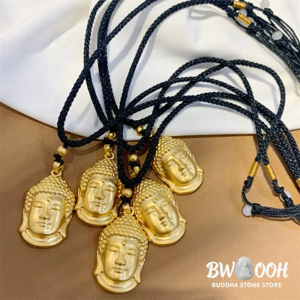 Buddha Stones Gold Buddha Copper Wealth Necklace Pendant - BWOOOH - Necklaces &amp; Pendants