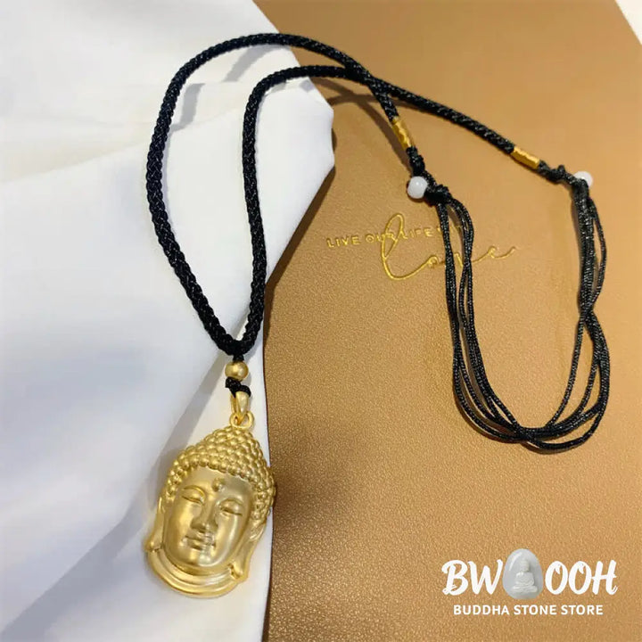 Buddha Stones Gold Buddha Copper Wealth Necklace Pendant - BWOOOH - Necklaces &amp; Pendants