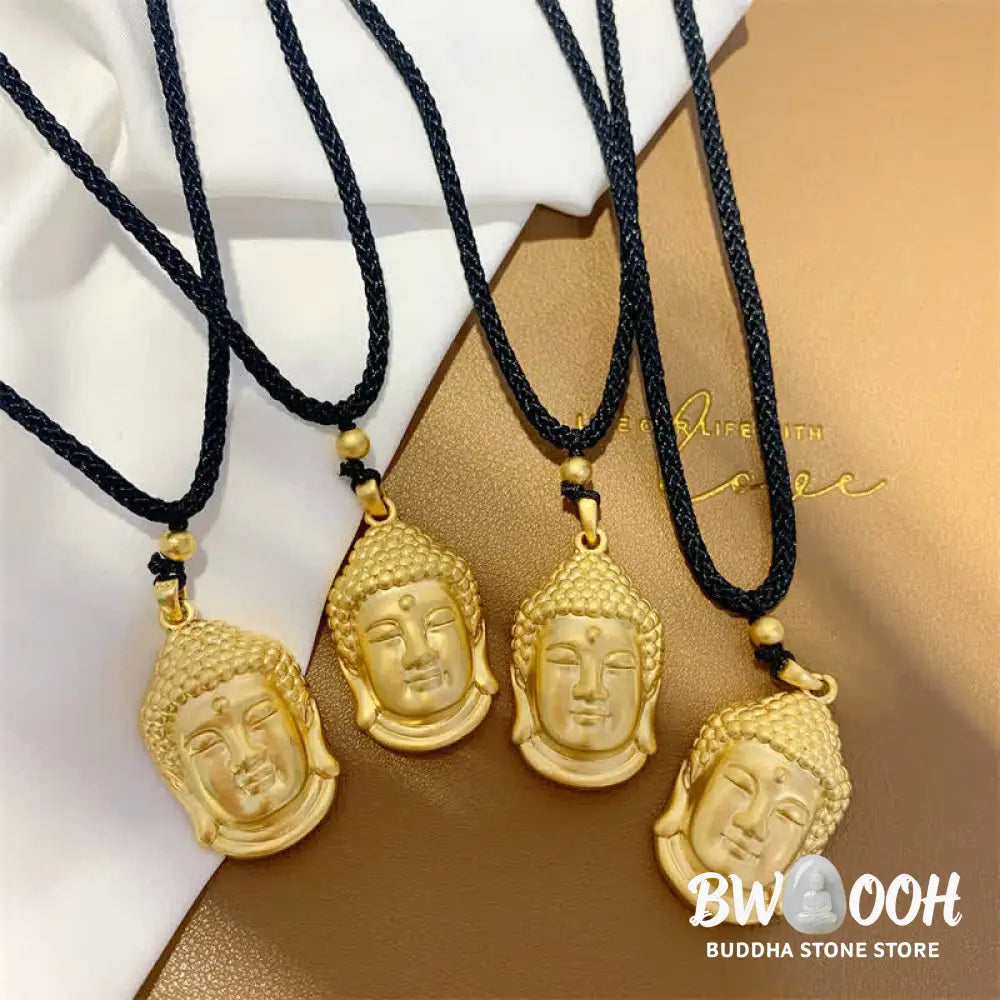 Buddha Stones Gold Buddha Copper Wealth Necklace Pendant - BWOOOH - Necklaces &amp; Pendants