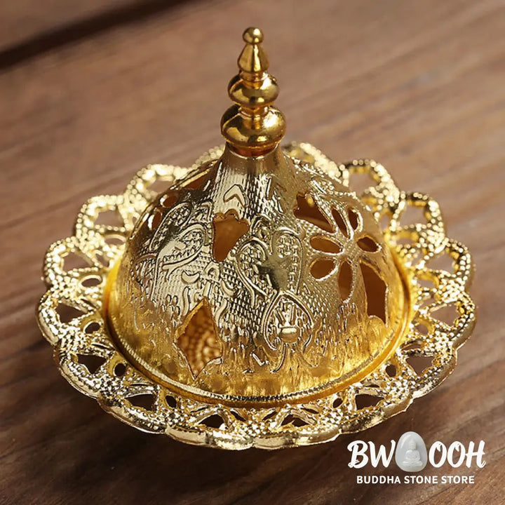 BWOOOH Gold Gourd Star Feather Spiritual Meditation Mini Alloy Metal Incense Burner - Incense Burner