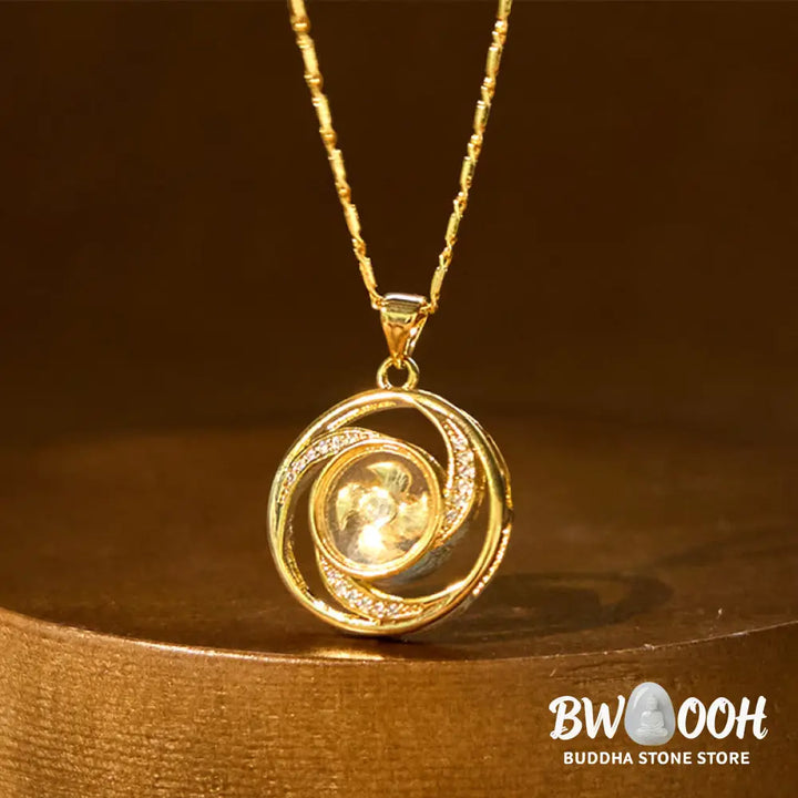 Buddha Stones Gold plated Copper Brass Rotatable Windmill Luck Necklace Pendant - BWOOOH - Necklaces &amp; Pendants