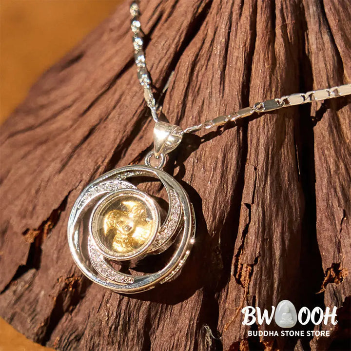 Buddha Stones Gold plated Copper Brass Rotatable Windmill Luck Necklace Pendant - BWOOOH - Necklaces &amp; Pendants