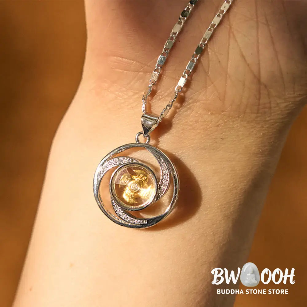 Buddha Stones Gold plated Copper Brass Rotatable Windmill Luck Necklace Pendant - BWOOOH - Necklaces &amp; Pendants