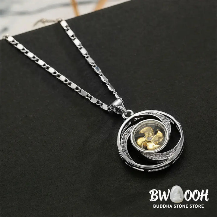 Buddha Stones Gold plated Copper Brass Rotatable Windmill Luck Necklace Pendant - BWOOOH - Necklaces &amp; Pendants