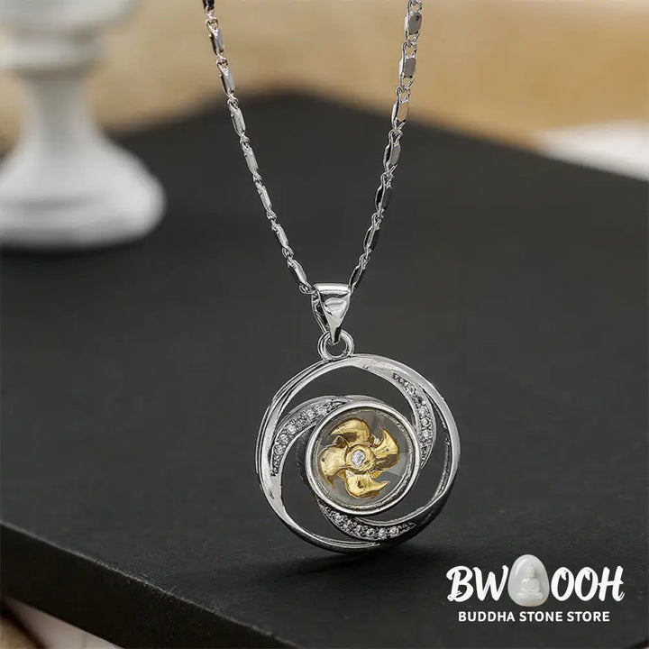 Buddha Stones Gold plated Copper Brass Rotatable Windmill Luck Necklace Pendant - BWOOOH - Necklaces &amp; Pendants