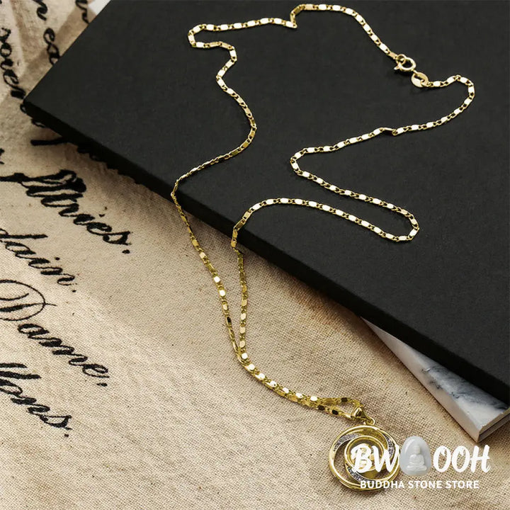 Buddha Stones Gold plated Copper Brass Rotatable Windmill Luck Necklace Pendant - BWOOOH - Necklaces &amp; Pendants