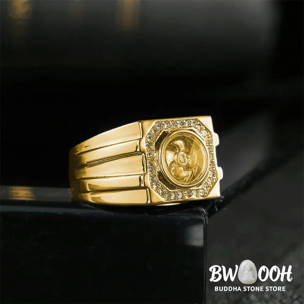Buddha Stones Gold Plated Copper Brass Windmill Healing Ring - Ring