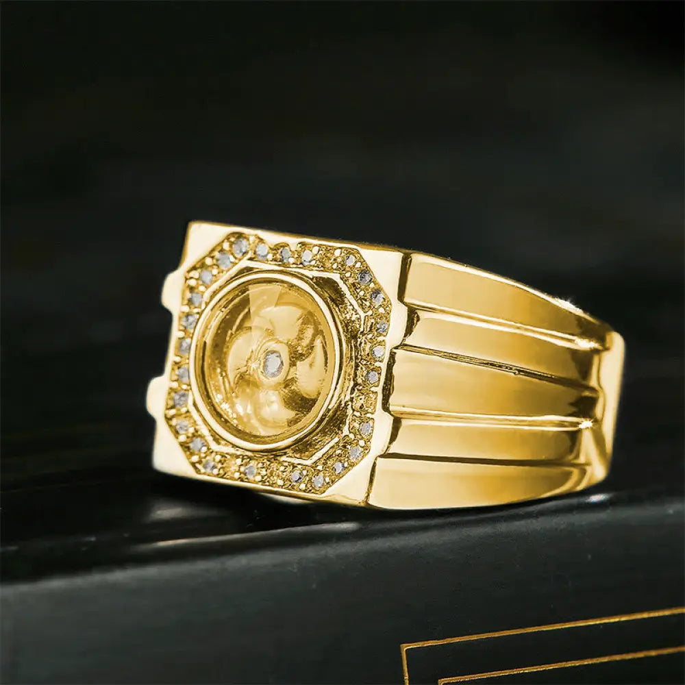 BWOOOH Gold Plated Copper Brass Windmill Healing Ring — Gold Plated spiritual jewelry for spiritual healing and mindful li...