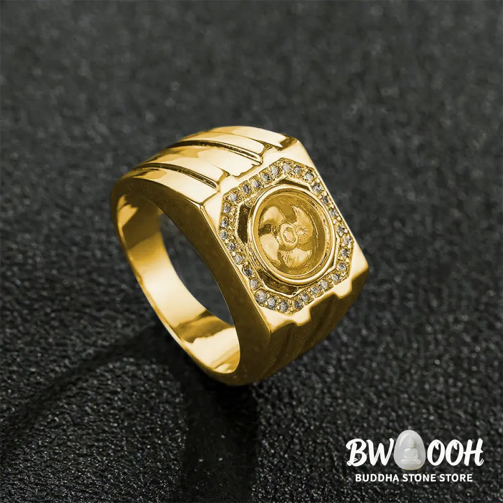 Buddha Stones Gold Plated Copper Brass Windmill Healing Ring - Ring