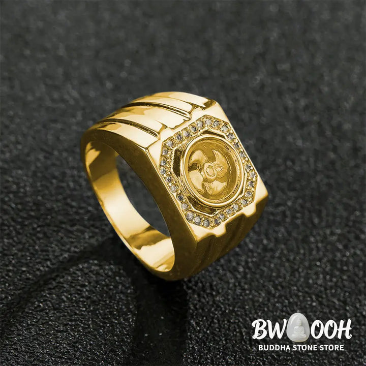 Buddha Stones Gold Plated Copper Brass Windmill Healing Ring - Ring