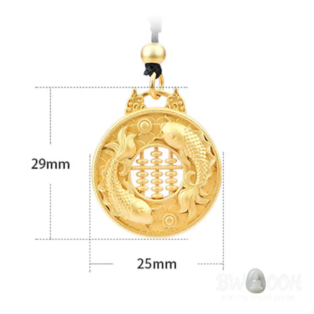 Buddha Stones Gold Plated Copper Koi Fish Strength Necklace Pendant - BWOOOH - Koi Fish - Necklaces &amp; Pendants