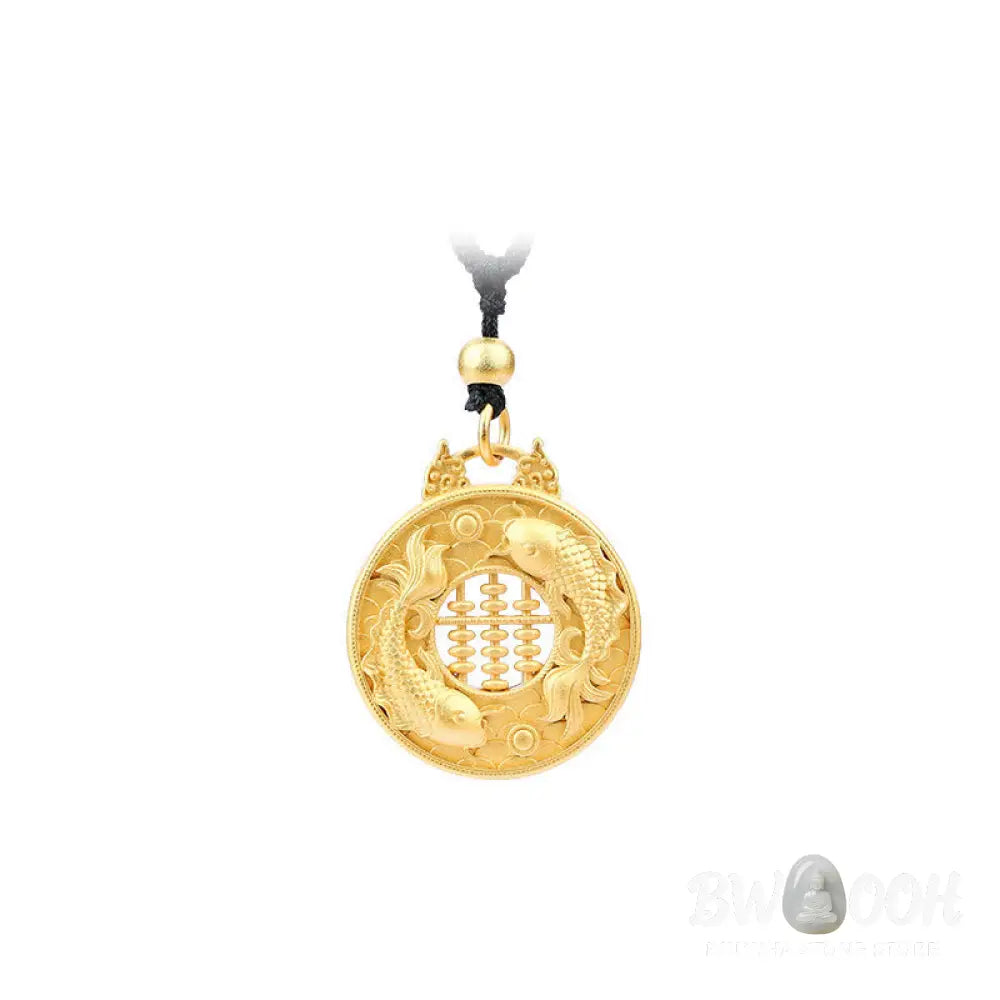 Buddha Stones Gold Plated Copper Koi Fish Strength Necklace Pendant - BWOOOH - Koi Fish - Necklaces &amp; Pendants