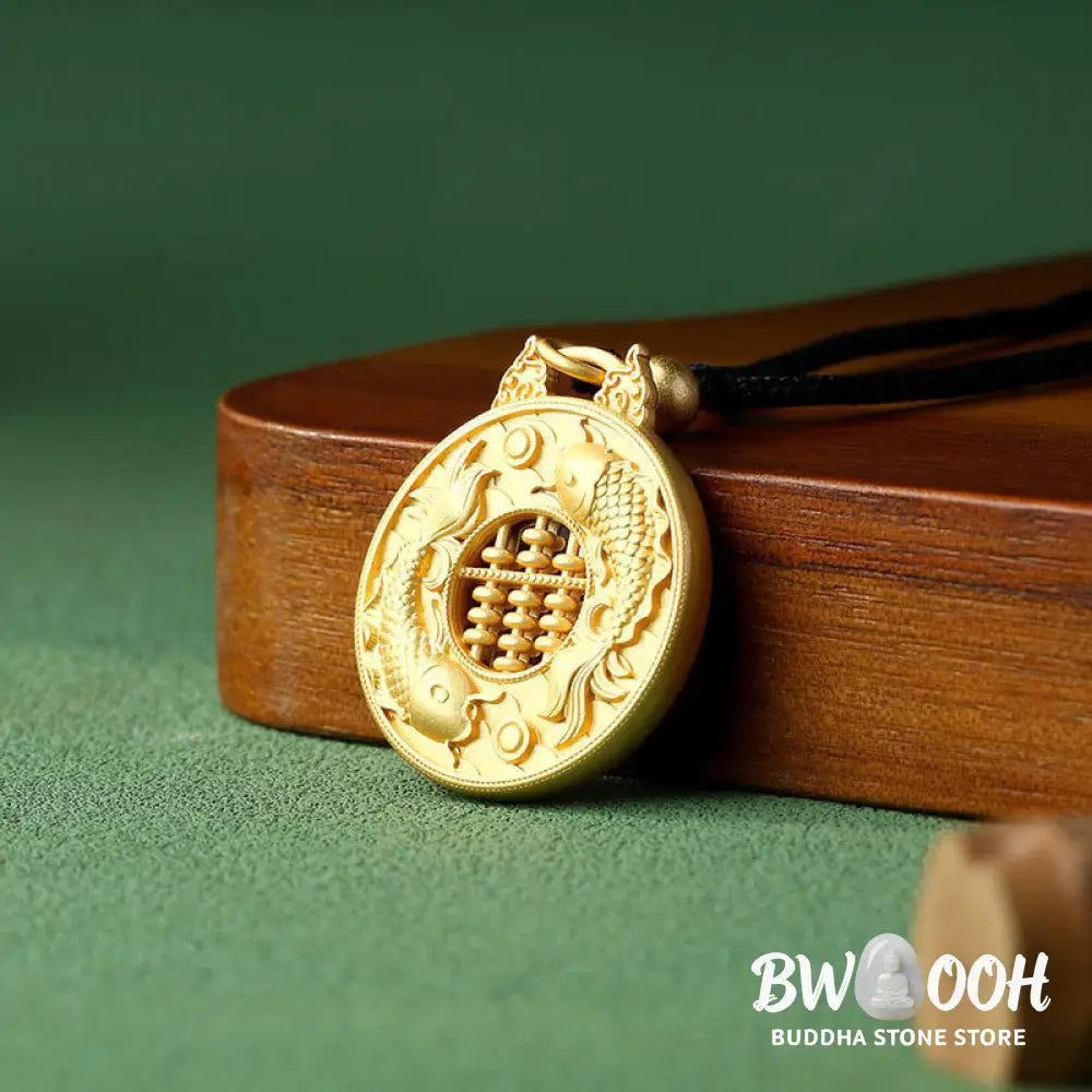 Buddha Stones Gold Plated Copper Koi Fish Strength Necklace Pendant - BWOOOH - Koi Fish - Necklaces &amp; Pendants