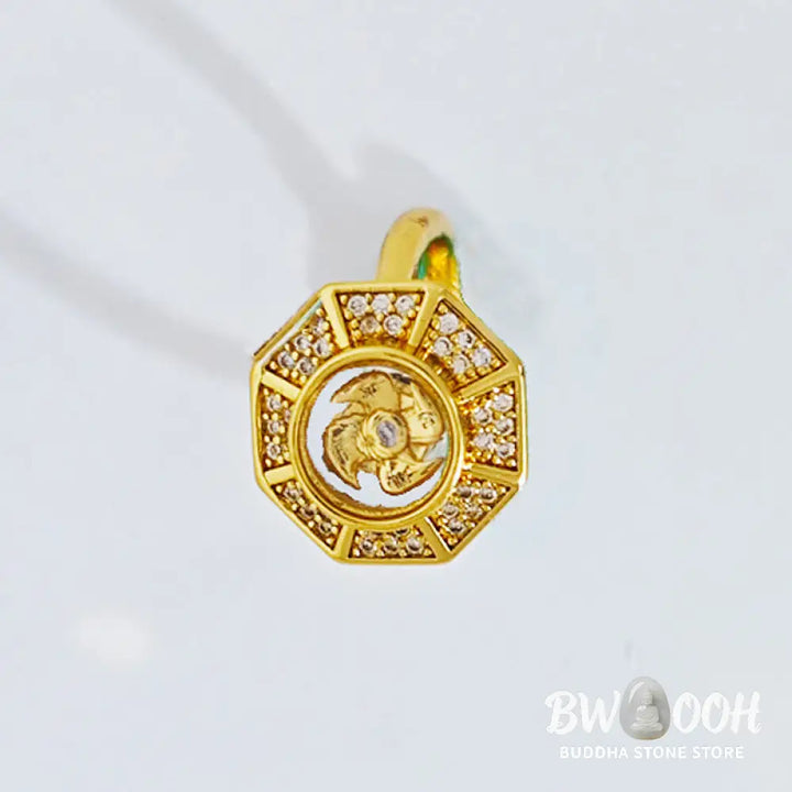 Buddha Stones Gold Plated Copper Windmill Feng Sheng Shui Qi Luck Wealth Adjustable Ring - Ring